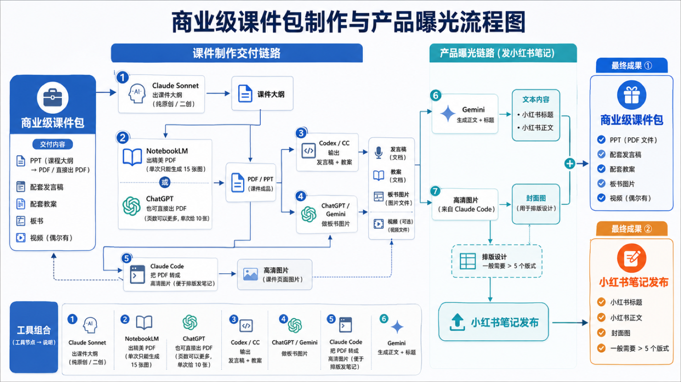 商业级课件制作流程图